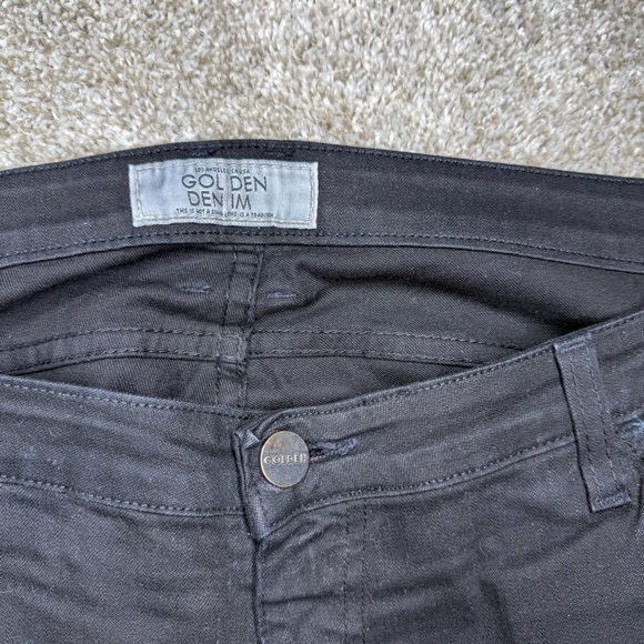 Men’s Golden Denim black Distressed skinny Jeans sz 38 - Picture 4 of 7